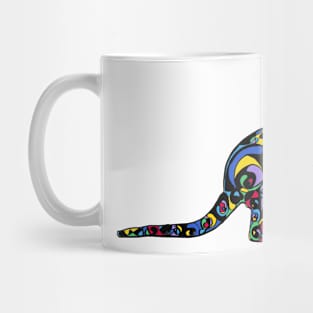 Modern Kangaroo Multicolour Line Drawing Mug